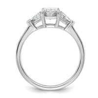 14kw 3/8ct Lab Grown Diamond VS/SI+ G+ Triangle 1ct Radiant Semi Eng Ring