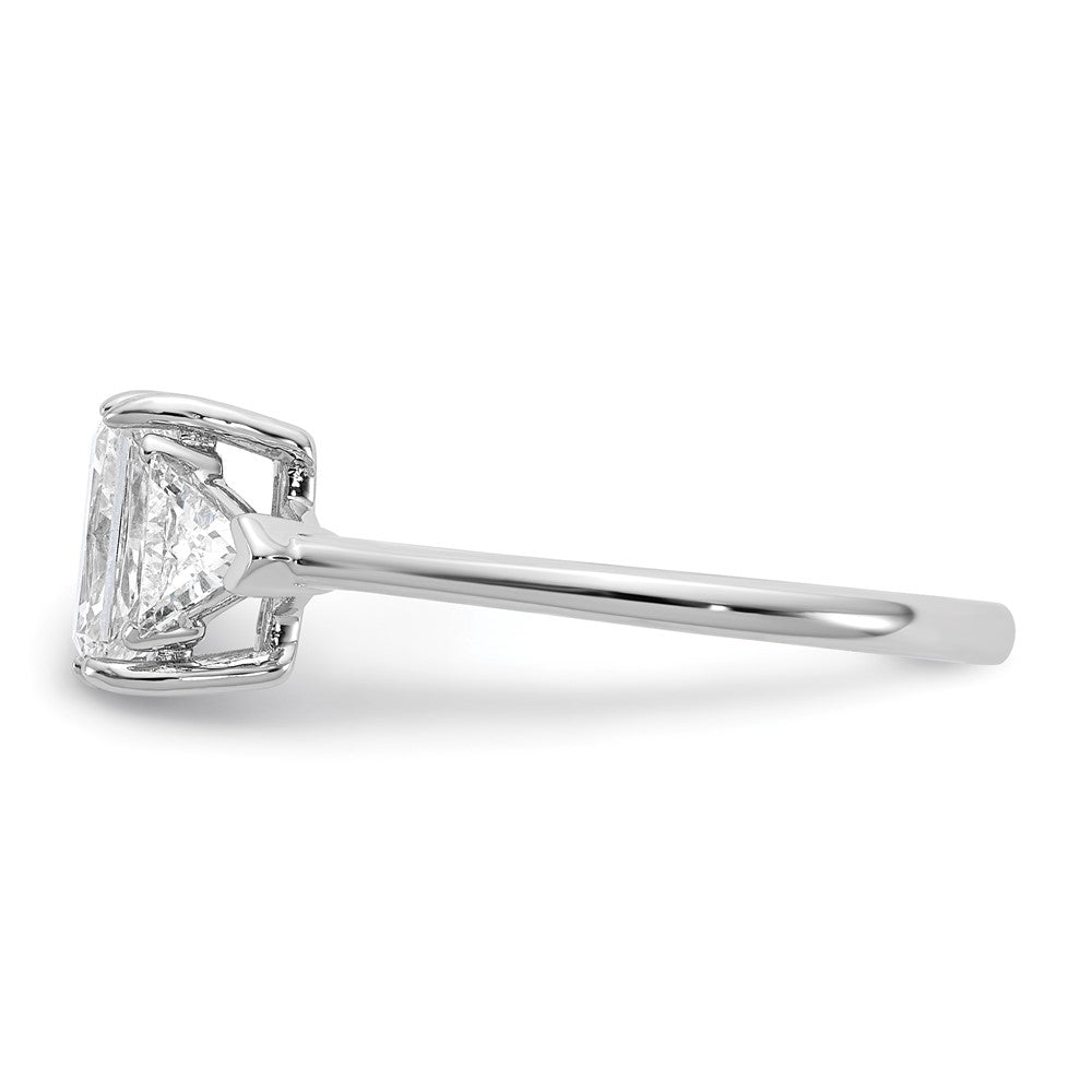 14kw 3/8ct Lab Grown Diamond VS/SI+ G+ Triangle 1ct Radiant Semi Eng Ring