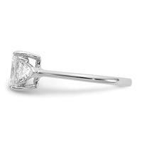 14kw 3/8ct Lab Grown Diamond VS/SI+ G+ Triangle 1ct Radiant Semi Eng Ring