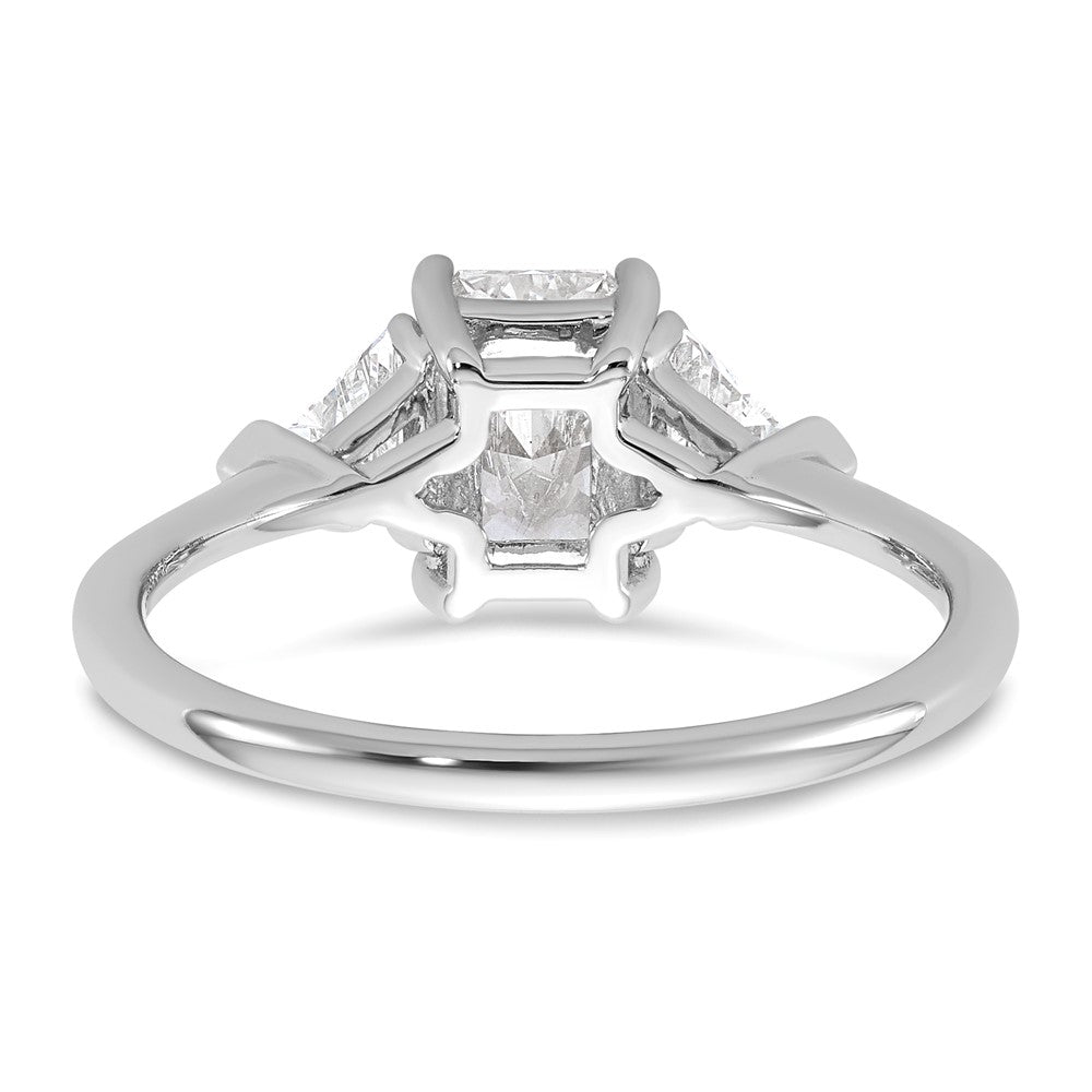 14kw 3/8ct Lab Grown Diamond VS/SI+ G+ Triangle 1ct Radiant Semi Eng Ring