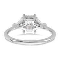 14kw 3/8ct Lab Grown Diamond VS/SI+ G+ Triangle 1ct Radiant Semi Eng Ring