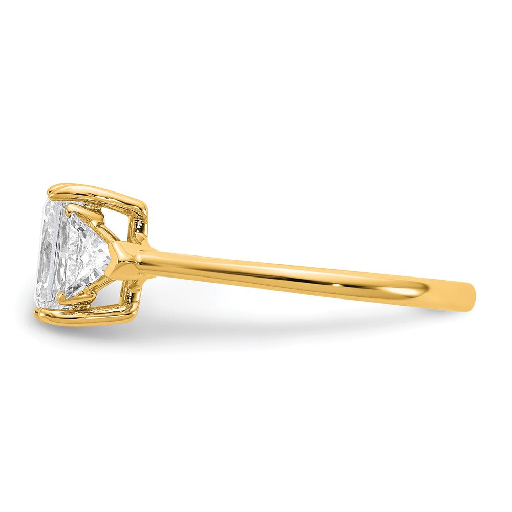 14k 3/8ct Lab Grown Diamond VS+ F+ Triangle 1ct Radiant Semi Eng Ring