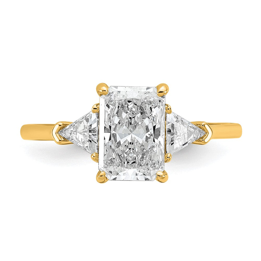 14k 2ct Cert Lab Grown Diamond VS/SI+ G+ Radiant&Triangle Comp Eng Ring
