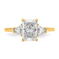 14k 2ct Cert Lab Grown Diamond VS/SI+ G+ Radiant&Triangle Comp Eng Ring