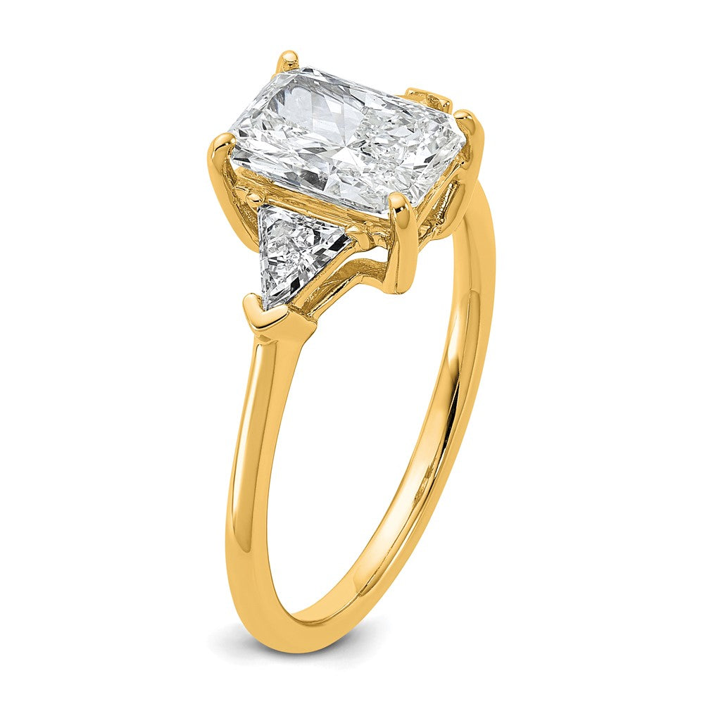 14k 2ct Cert Lab Grown Diamond VS/SI+ G+ Radiant&Triangle Comp Eng Ring