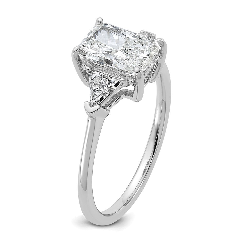 14kw 1/2ct Lab Grown Dia VS/SI+ G+ Triangle 1 1/2ct Radiant Semi Eng Ring