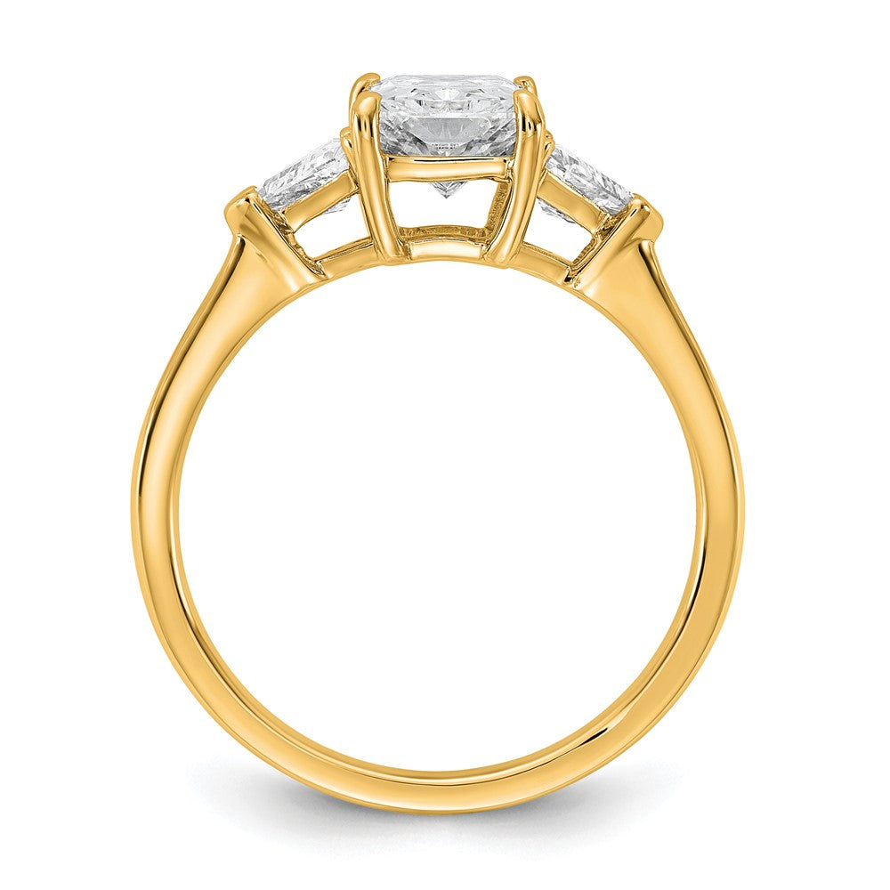 14k 1/2ct Lab Grown Dia VS/SI+ G+ Triangle 1 1/2ct Radiant Semi Eng Ring