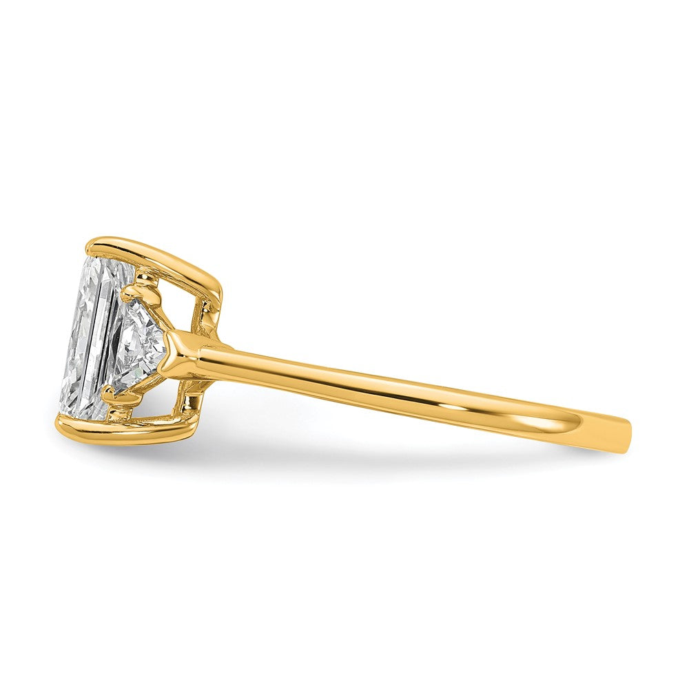 14k 1/2ct Lab Grown Dia VS/SI+ G+ Triangle 1 1/2ct Radiant Semi Eng Ring