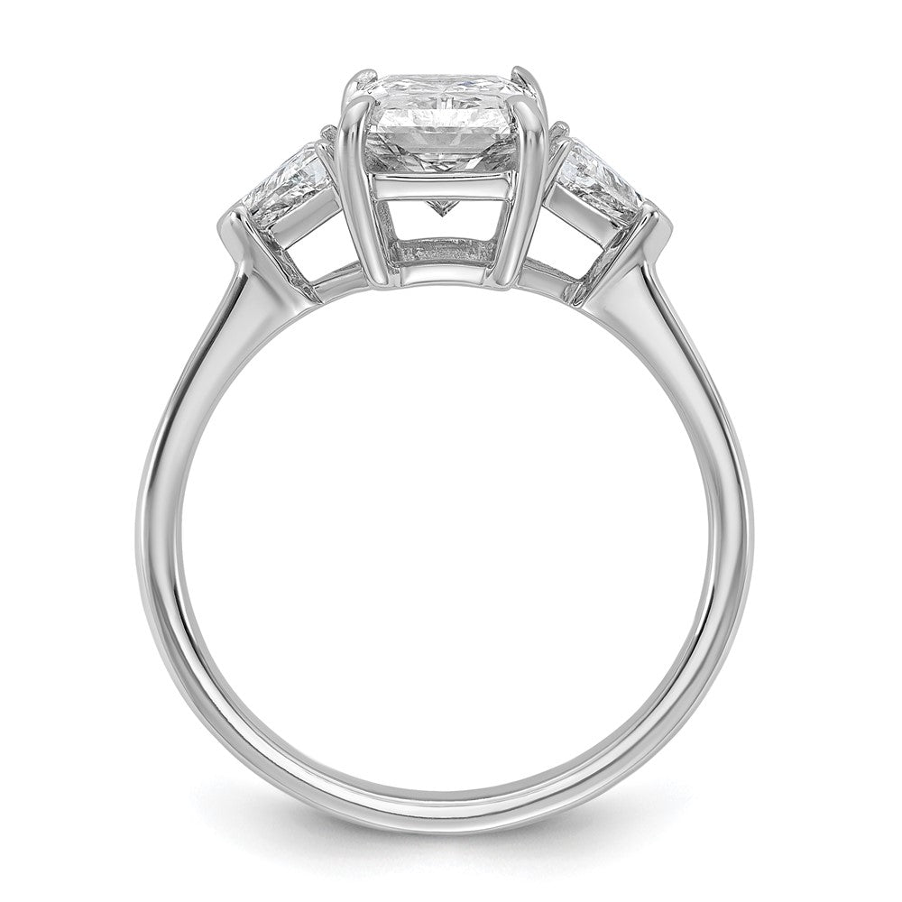 14kw 2 1/2ct Cert Lab Grown Dia VS+ F+ Radiant&Triangle Comp Eng Ring