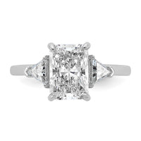 14kw 2 1/2ct Cert Lab Grown Dia VS+ F+ Radiant&Triangle Comp Eng Ring