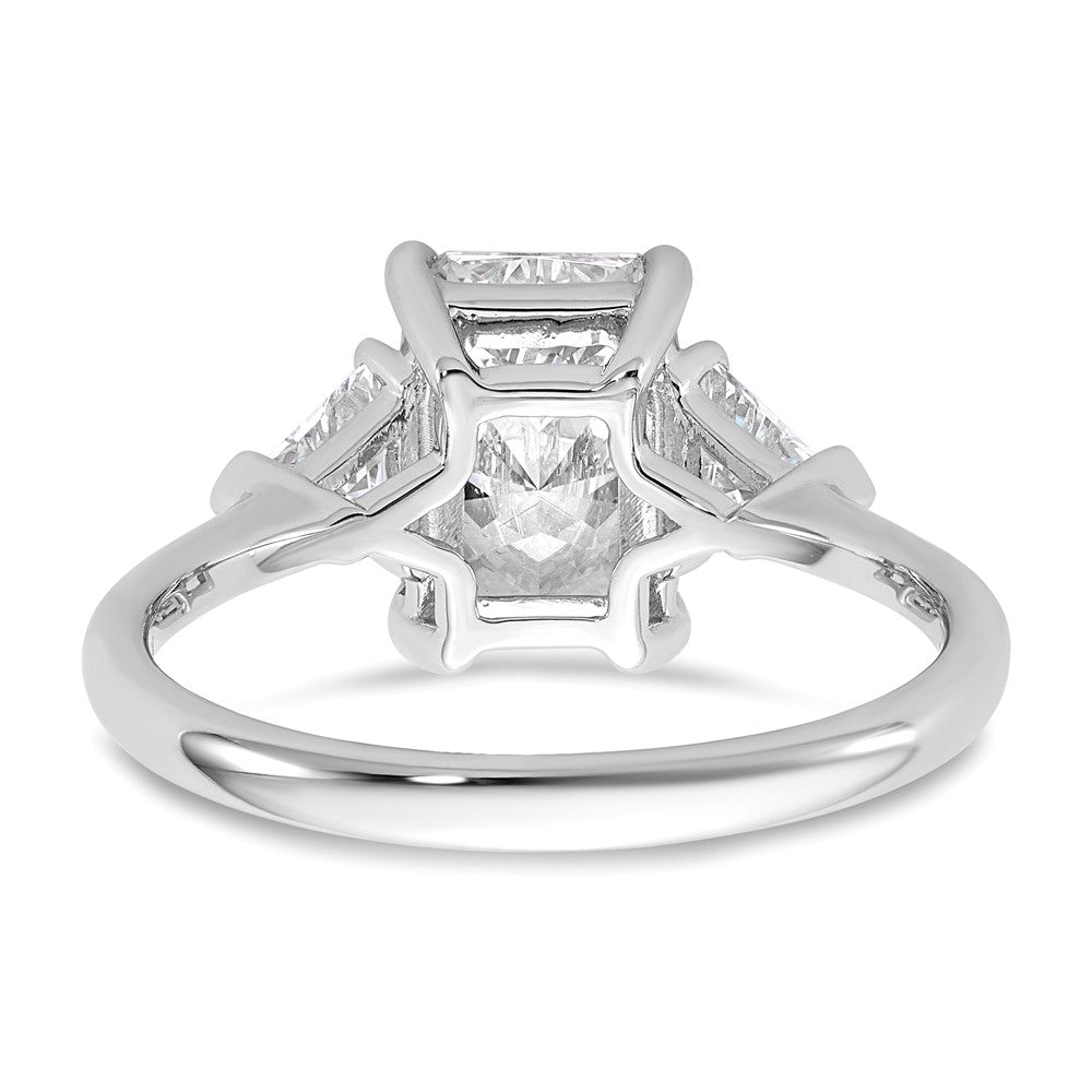 14kw 2 1/2ct Cert Lab Grown Dia VS+ F+ Radiant&Triangle Comp Eng Ring