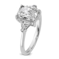 14kw 2 1/2ct Cert Lab Grown Dia VS+ F+ Radiant&Triangle Comp Eng Ring