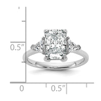 14kw 2 1/2ct Cert Lab Grown Dia VS+ F+ Radiant&Triangle Comp Eng Ring