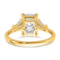 14k 2 1/2ct Cert Lab Grown Diamond VS+ F+ Radiant&Triangle Comp Eng Ring