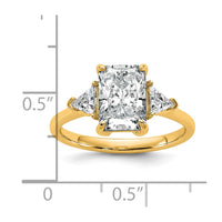 14k 2 1/2ct Cert Lab Grown Diamond VS+ F+ Radiant&Triangle Comp Eng Ring