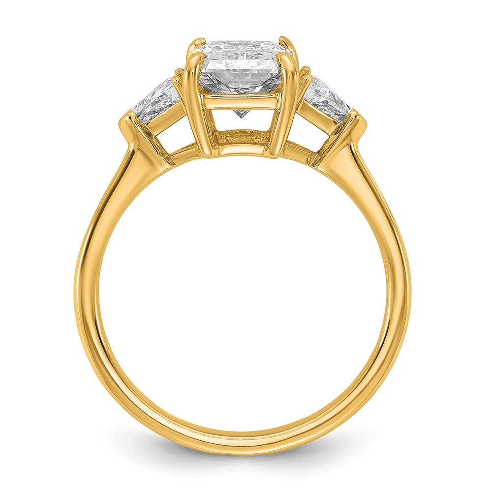 14k 1/2ct Lab Grown Diamond VS+ F+ Triangle 2ct Radiant Semi Eng Ring