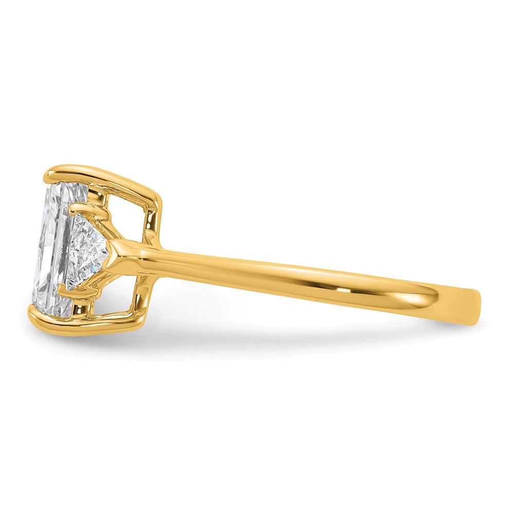 14k 1/2ct Lab Grown Diamond VS+ F+ Triangle 2ct Radiant Semi Eng Ring