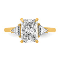 14k 1/2ct Lab Grown Diamond VS/SI+ G+ Triangle 2ct Radiant Semi Eng Ring