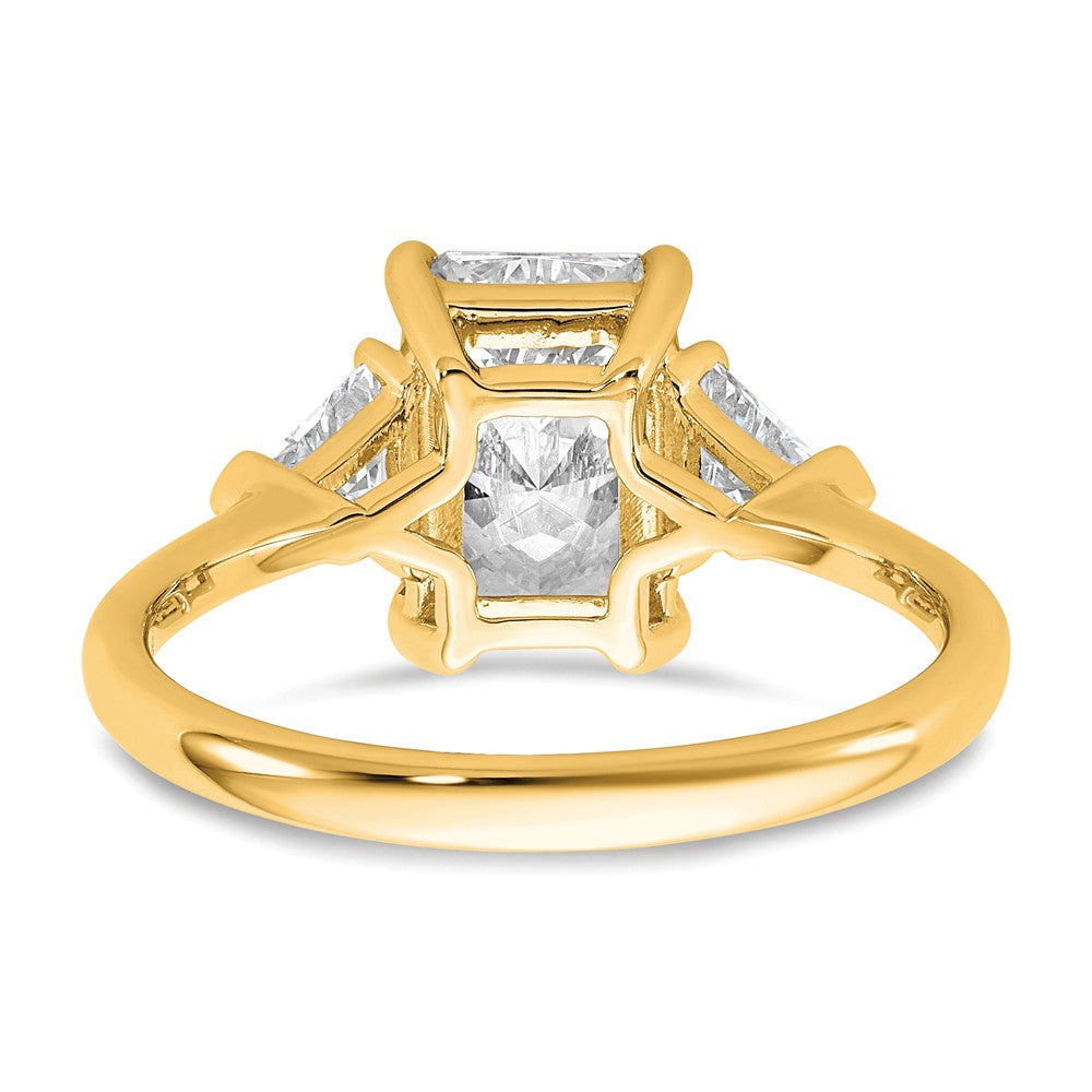 14k 1/2ct Lab Grown Diamond VS+ F+ Triangle 2ct Radiant Semi Eng Ring