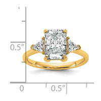 14k 1/2ct Lab Grown Diamond VS+ F+ Triangle 2ct Radiant Semi Eng Ring