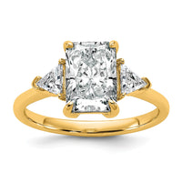 14k 1/2ct Lab Grown Diamond VS+ F+ Triangle 2ct Radiant Semi Eng Ring