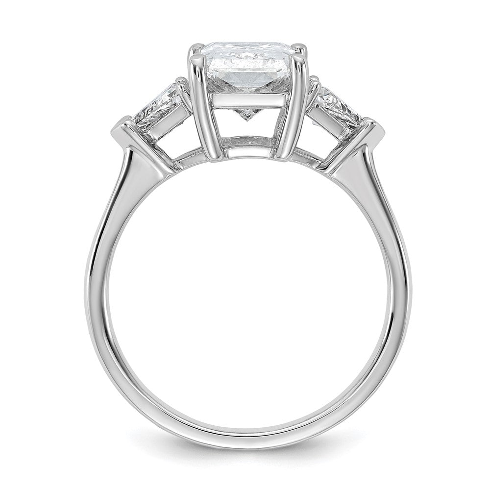 14kw 5/8ct Lab Grown Dia VS/SI+ G+ Triangle 2 1/2ct Radiant Semi Eng Ring