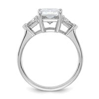 14kw 5/8ct Lab Grown Dia VS/SI+ G+ Triangle 2 1/2ct Radiant Semi Eng Ring