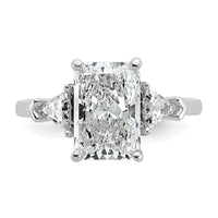 14kw 5/8ct Lab Grown Dia VS/SI+ G+ Triangle 2 1/2ct Radiant Semi Eng Ring