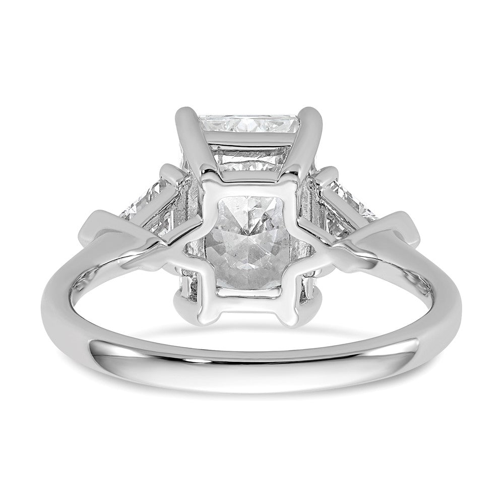 14kw 5/8ct Lab Grown Dia VS/SI+ G+ Triangle 2 1/2ct Radiant Semi Eng Ring