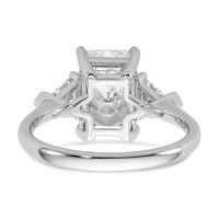 14kw 5/8ct Lab Grown Dia VS/SI+ G+ Triangle 2 1/2ct Radiant Semi Eng Ring