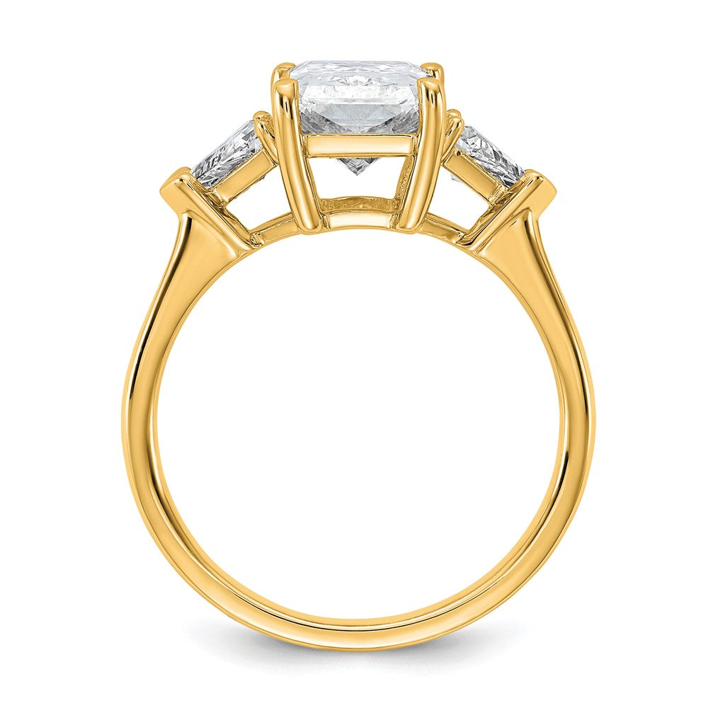 14k 5/8ct Lab Grown Dia VS/SI+ G+ Triangle 2 1/2ct Radiant Semi Eng Ring