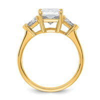 14k 5/8ct Lab Grown Dia VS/SI+ G+ Triangle 2 1/2ct Radiant Semi Eng Ring