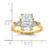 14k 5/8ct Lab Grown Dia VS/SI+ G+ Triangle 2 1/2ct Radiant Semi Eng Ring