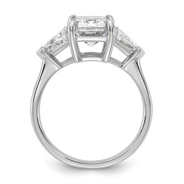 14kw 3 5/8ct Cert Lab Grown Dia VS/SI+ G+ Radiant&Triangle Comp Eng Ring
