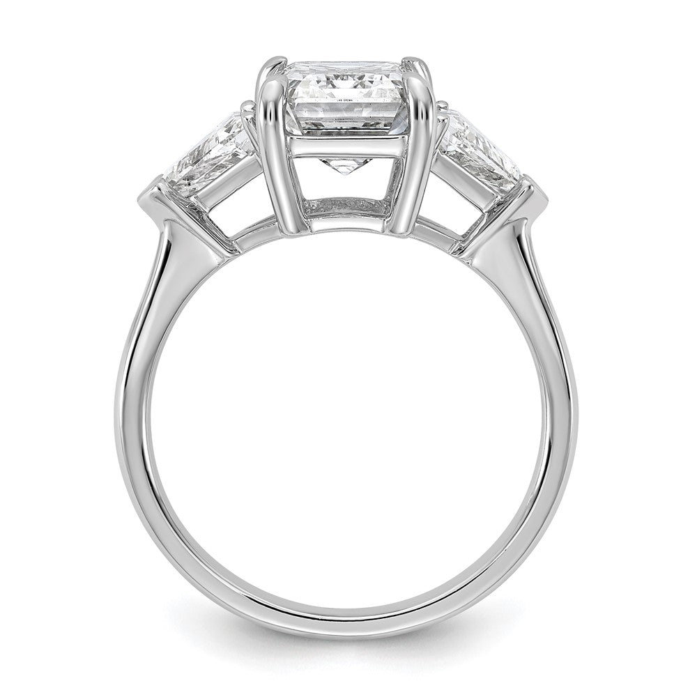14kw 3 5/8ct Cert Lab Grown Dia VS+ F+ Radiant&Triangle Comp Eng Ring
