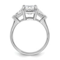 14kw 3 5/8ct Cert Lab Grown Dia VS+ F+ Radiant&Triangle Comp Eng Ring