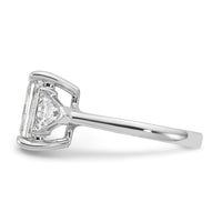 14kw 3 5/8ct Cert Lab Grown Dia VS+ F+ Radiant&Triangle Comp Eng Ring