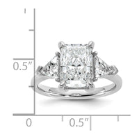 14kw 3 5/8ct Cert Lab Grown Dia VS+ F+ Radiant&Triangle Comp Eng Ring