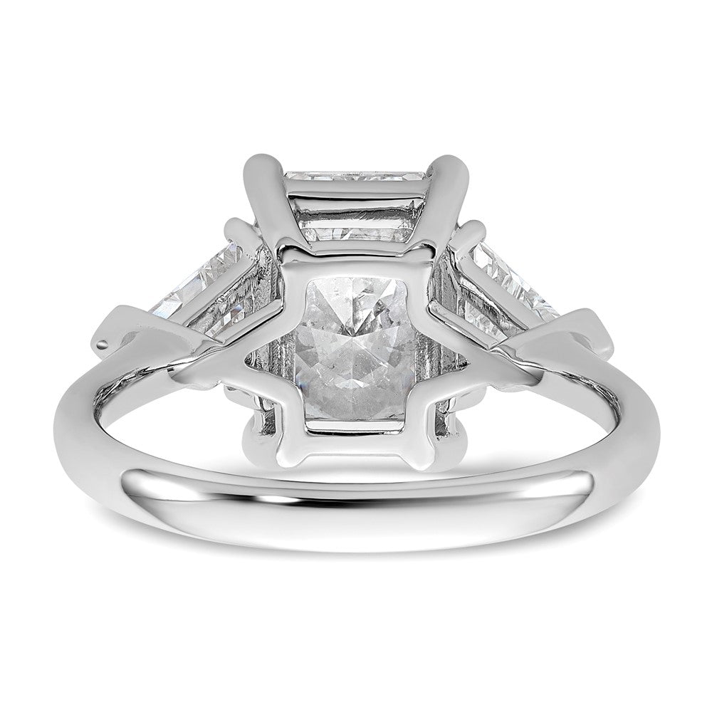 14kw 5/8ct Lab Grown Diamond VS/SI+ G+ Triangle 3ct Radiant Semi Eng Ring