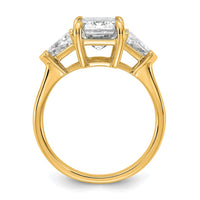 14k 5/8ct Lab Grown Diamond VS/SI+ G+ Triangle 3ct Radiant Semi Eng Ring