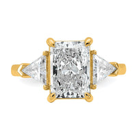 14k 5/8ct Lab Grown Diamond VS/SI+ G+ Triangle 3ct Radiant Semi Eng Ring