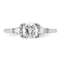 14kw 1 1/2ct Cert Lab Grown Dia VS+ F+ Cushion&Triangle Comp Eng Ring