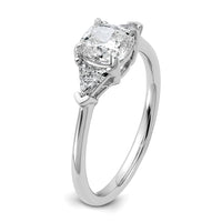 14kw 1 1/2ct Cert Lab Grown Dia VS+ F+ Cushion&Triangle Comp Eng Ring