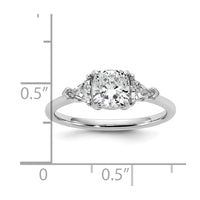 14kw 1 1/2ct Cert Lab Grown Dia VS+ F+ Cushion&Triangle Comp Eng Ring