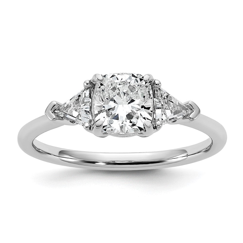 14kw 1 1/2ct Cert Lab Grown Dia VS+ F+ Cushion&Triangle Comp Eng Ring