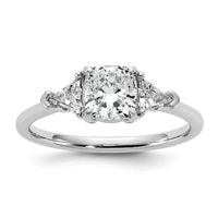 14kw 1 1/2ct Cert Lab Grown Dia VS+ F+ Cushion&Triangle Comp Eng Ring