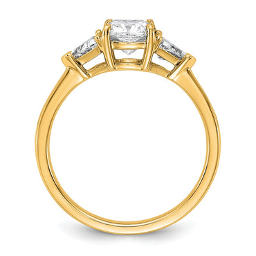 14k 1 1/2ct Cert Lab Grown Dia VS/SI+ G+ Cushion&Triangle Comp Eng Ring