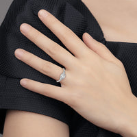 14kw 1 1/2ct Cert Lab Grown Dia VS+ F+ Cushion&Triangle Comp Eng Ring