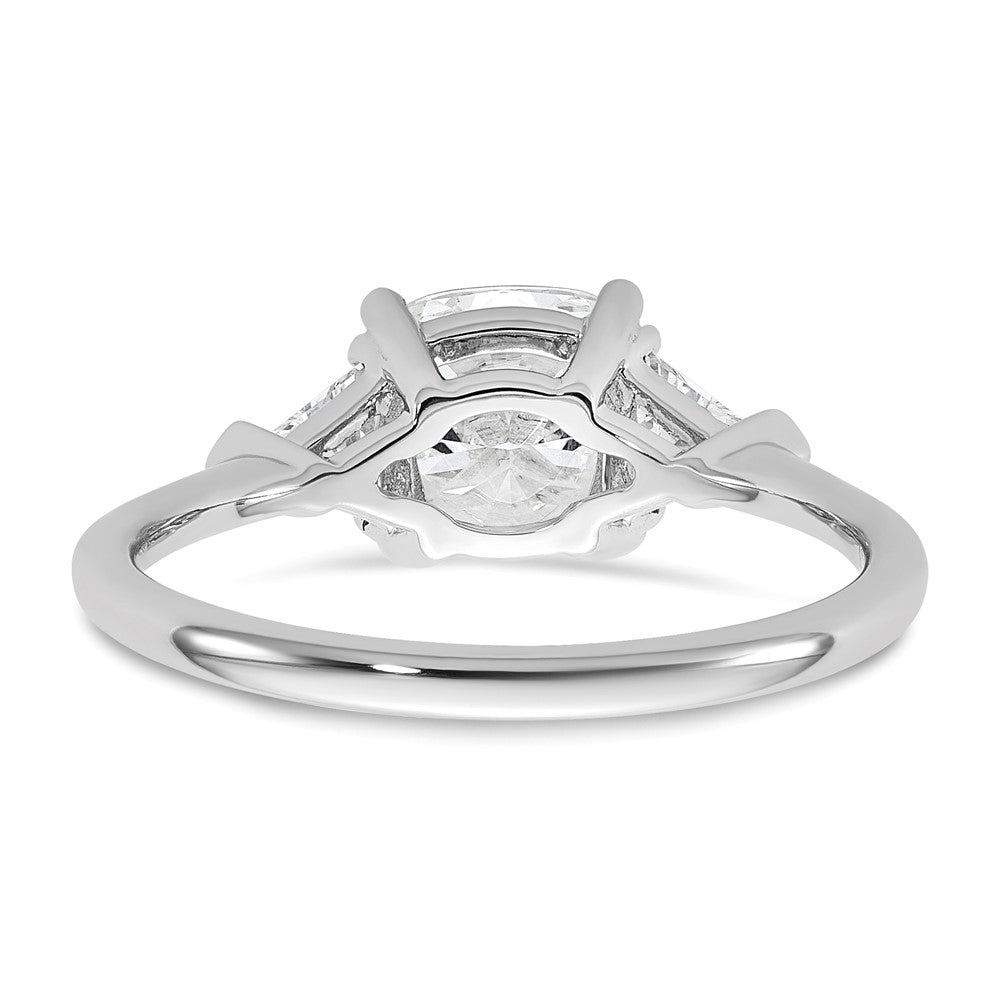14kw 2ct Cert Lab Grown Diamond VS+ F+ Cushion&Triangle Comp Eng Ring