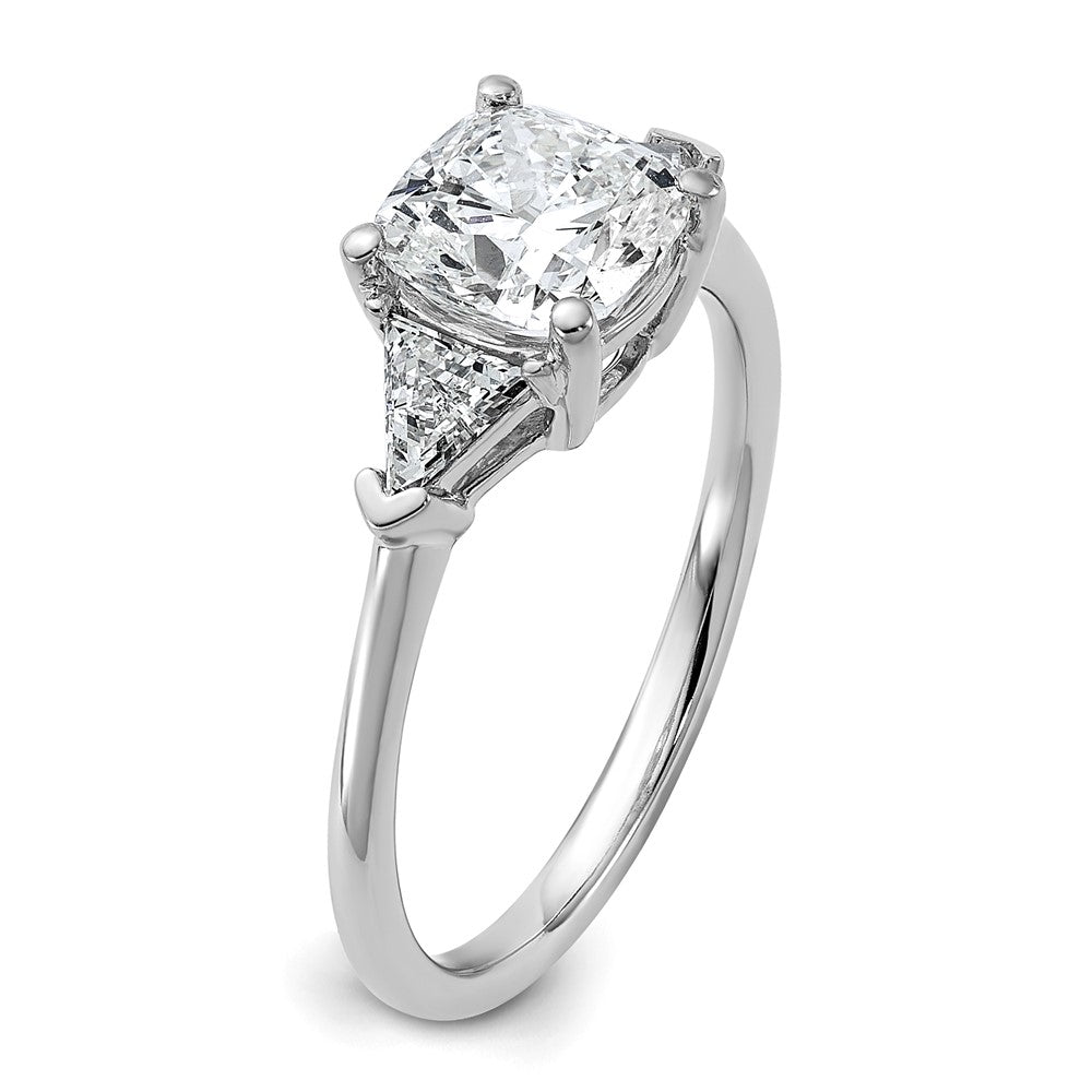 14kw 2ct Cert Lab Grown Diamond VS+ F+ Cushion&Triangle Comp Eng Ring